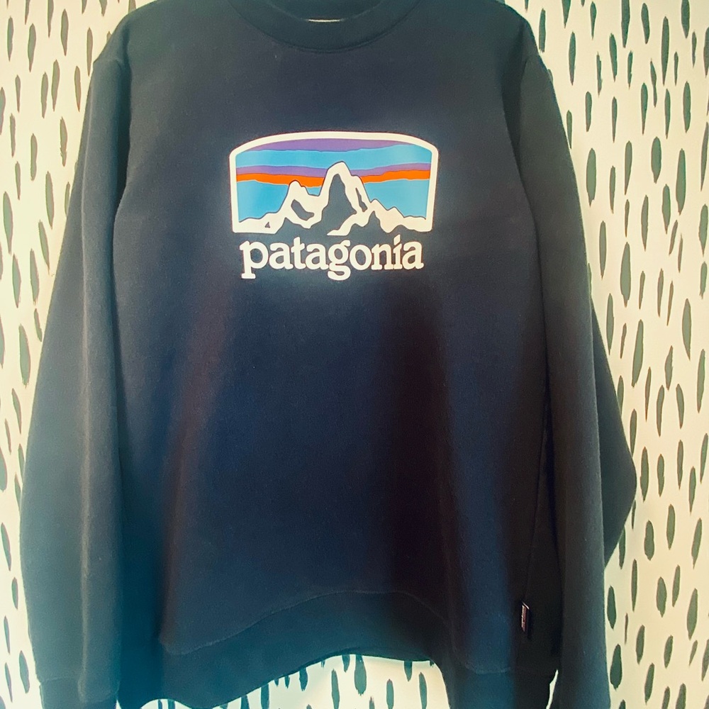 Patagonia Black Sweatshirt with Multicolor Logo